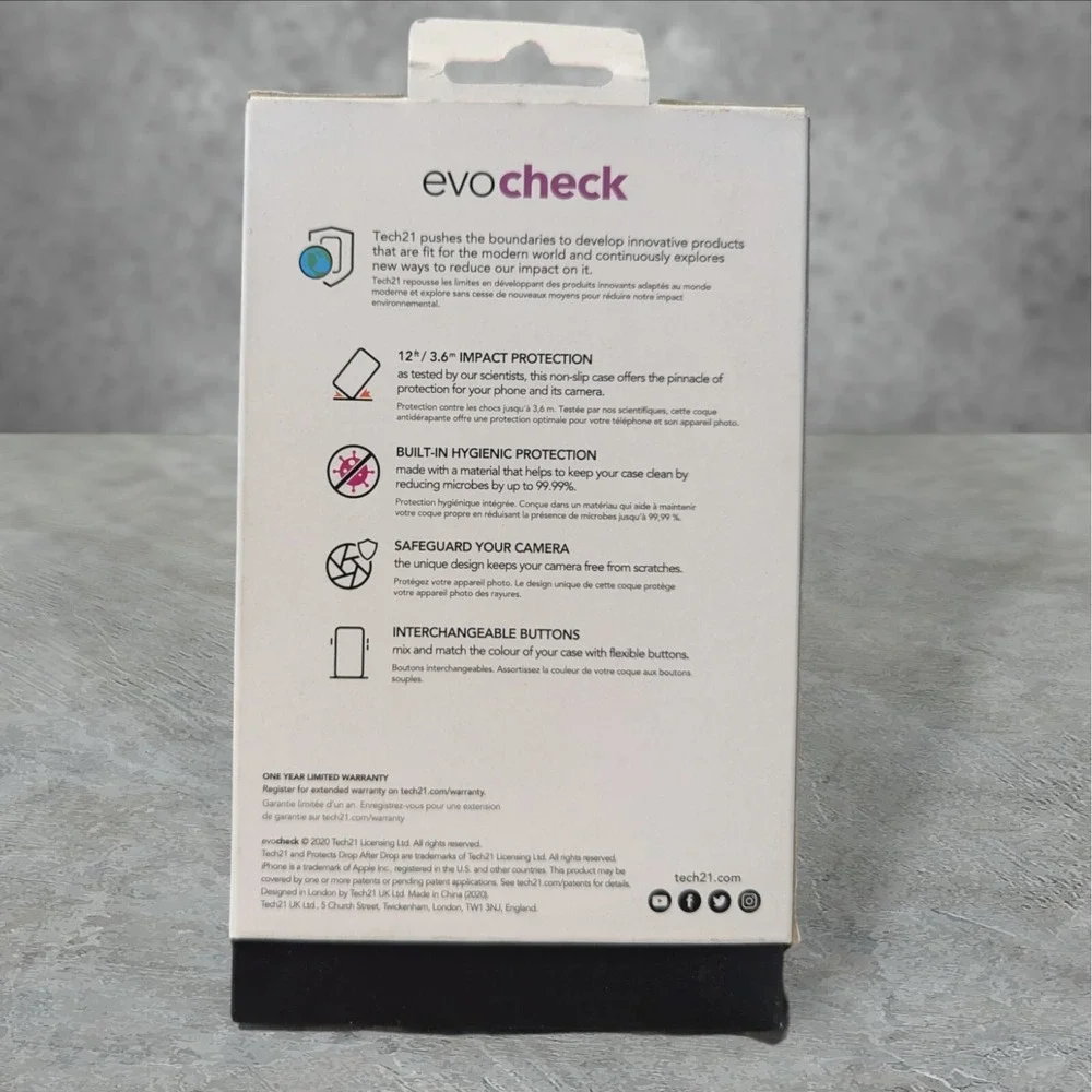 Y9. Tech21 Evo Check Case Apple iPhone 2020 6.7 (12 Pro Max) Purple See Descript